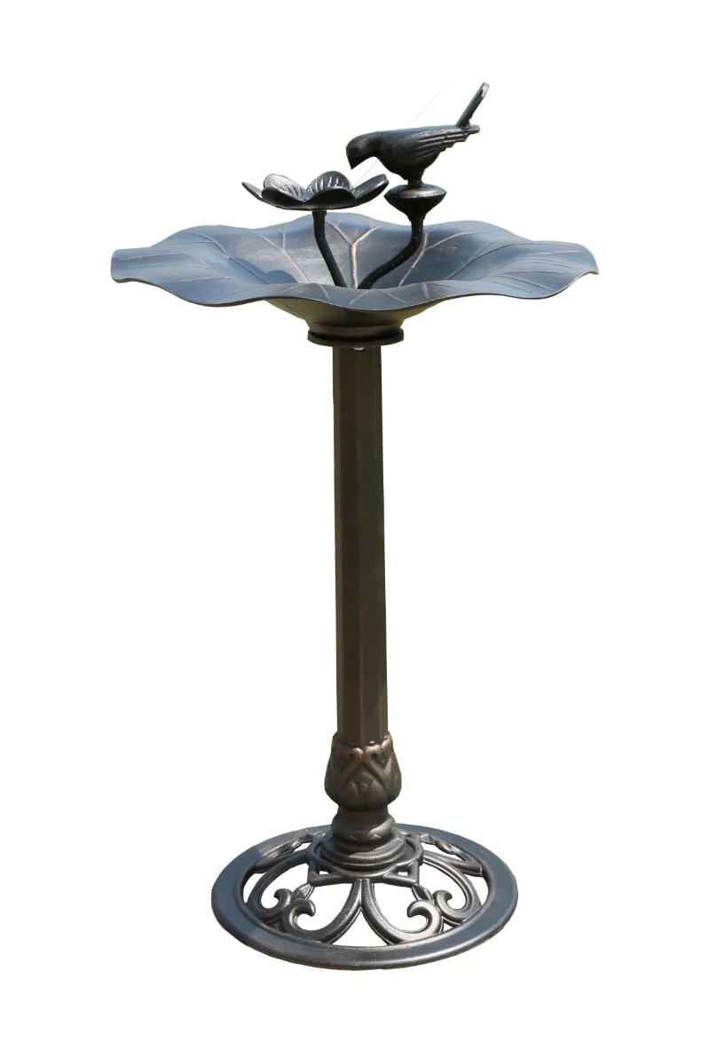 Lotus bird bath Bronze