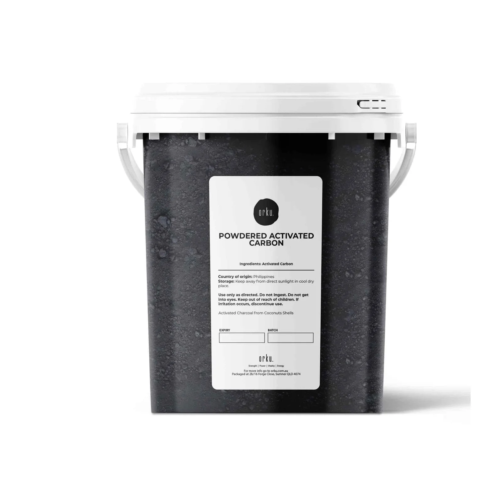 Orku 400g Activated Carbon Powder Coconut Charcoal Bucket - Water Filtration