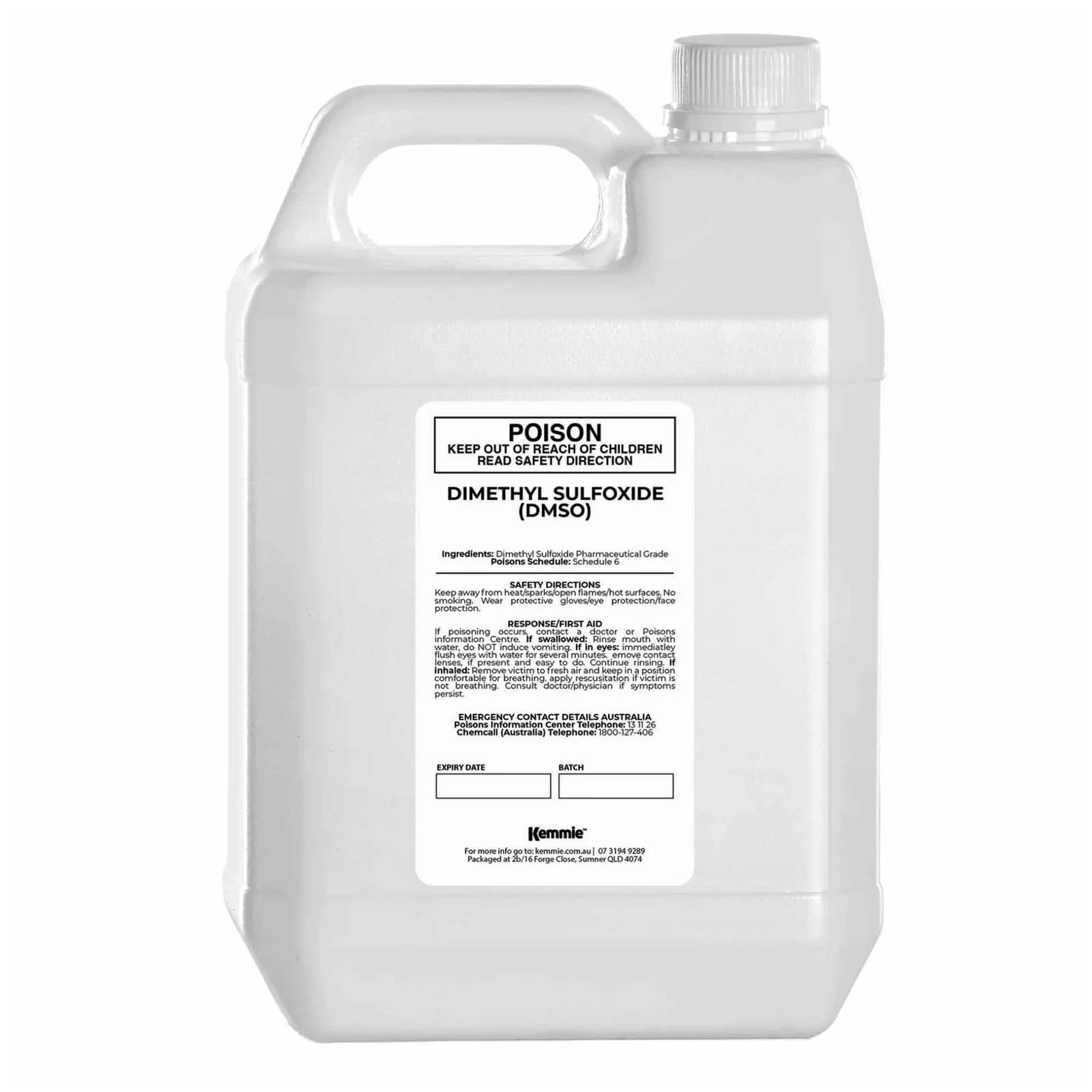 Kemmie 5L DMSO Liquid 99.9% Pure - USP Grade Dimethyl Sulfoxide Solvent Bulk