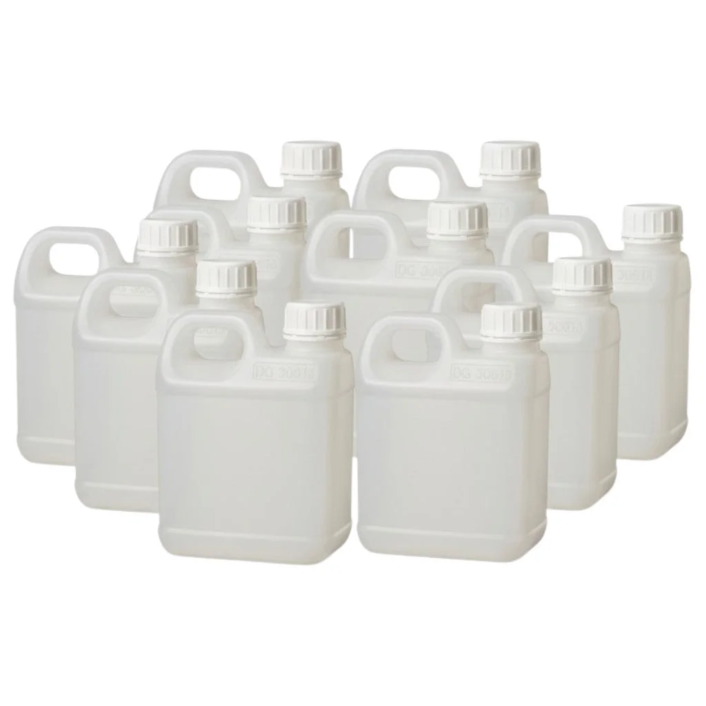 Kitchee 10x 1L Natural HDPE Jerry Can Bottle Empty 38mm TE Cap