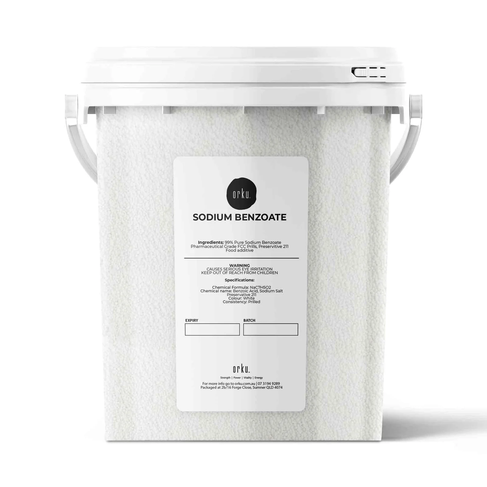 800g Orku Sodium Benzoate USP/FCC Grade Prills – E211 Preservative CAS 532-32-1