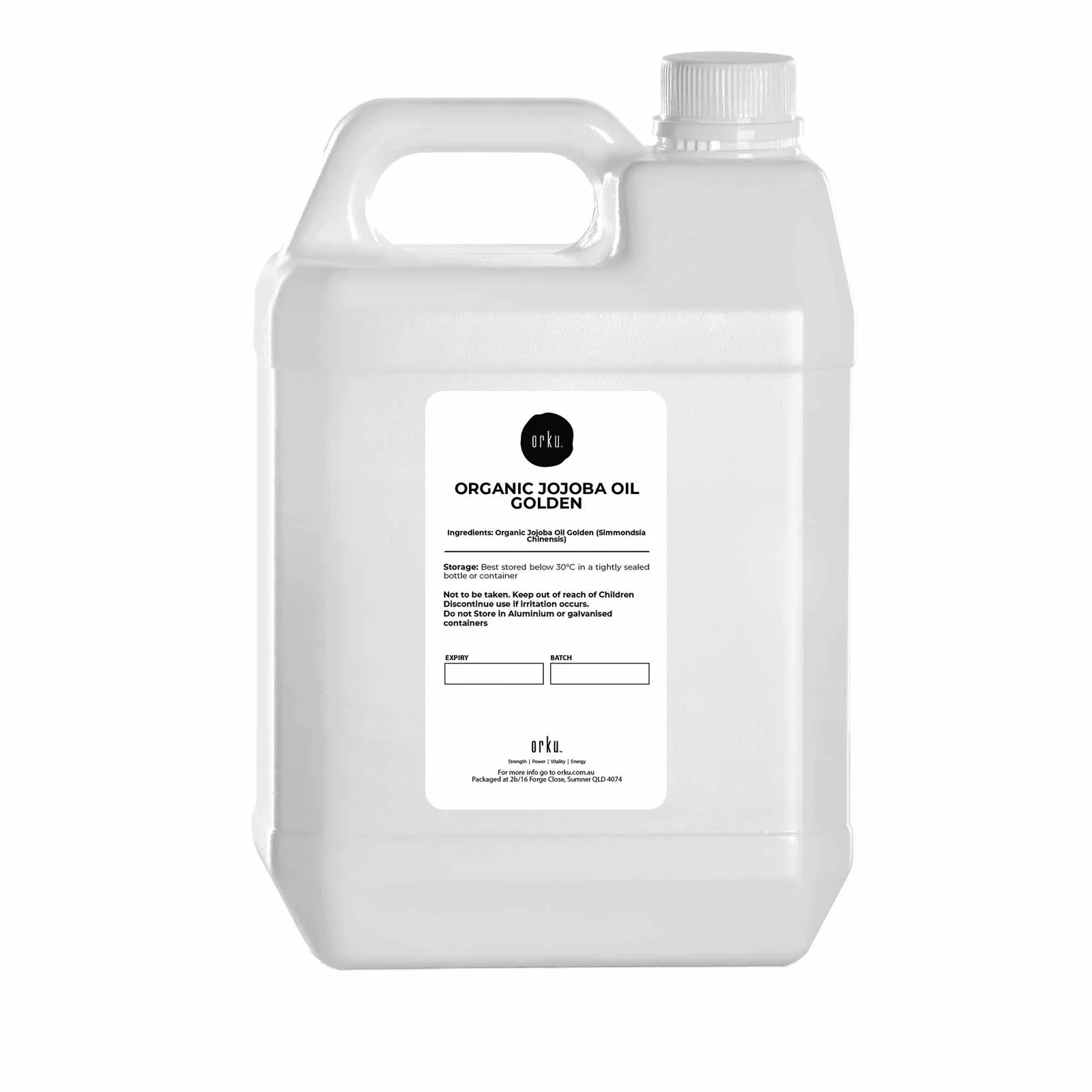 5L Organic Jojoba Oil - Golden Pure Cold Pressed Seed For Hair Skin Nails