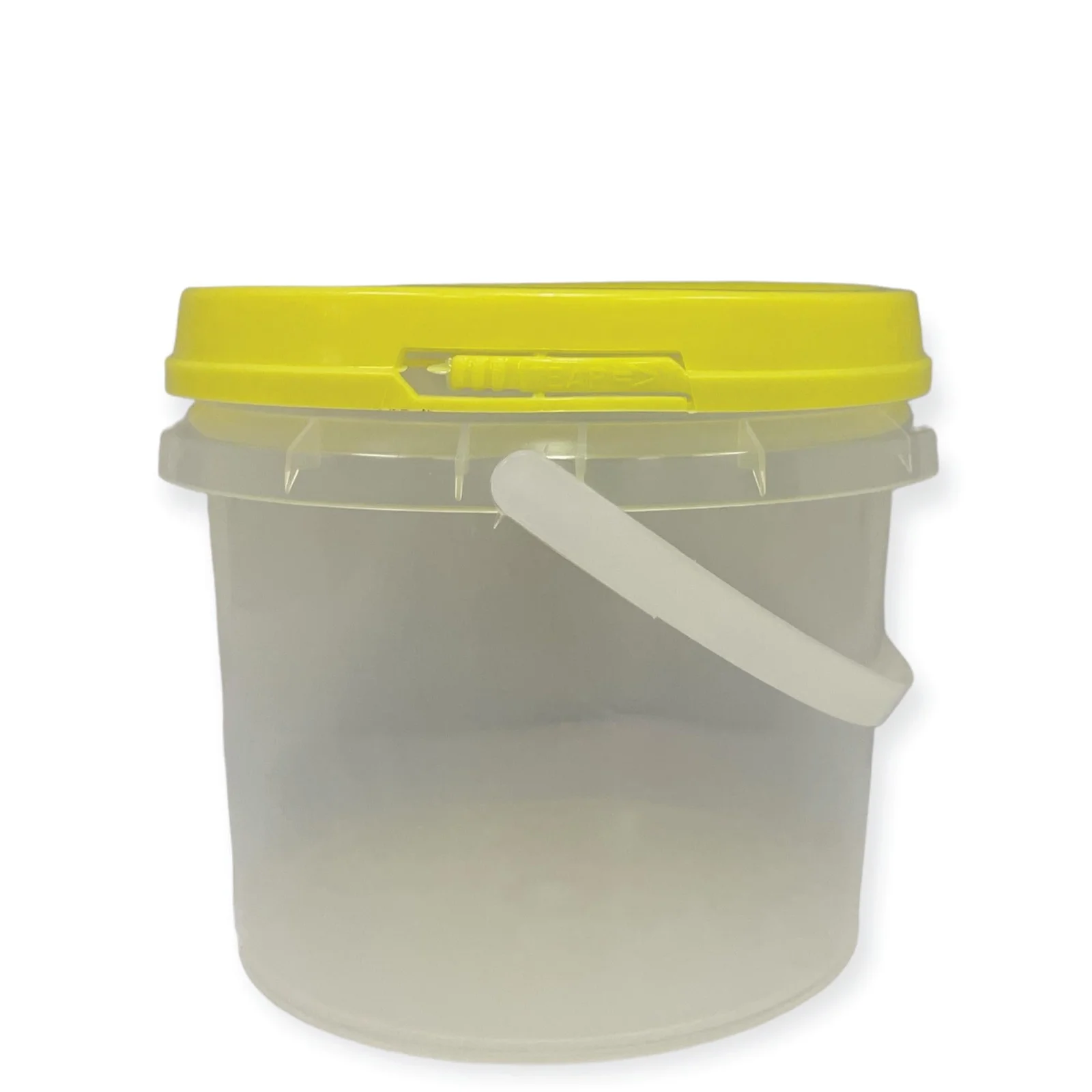 Bulk 100 x 0.8L Empty Honey Bucket with Lid - 1Kg Clear Tamper Proof Plastic Tub
