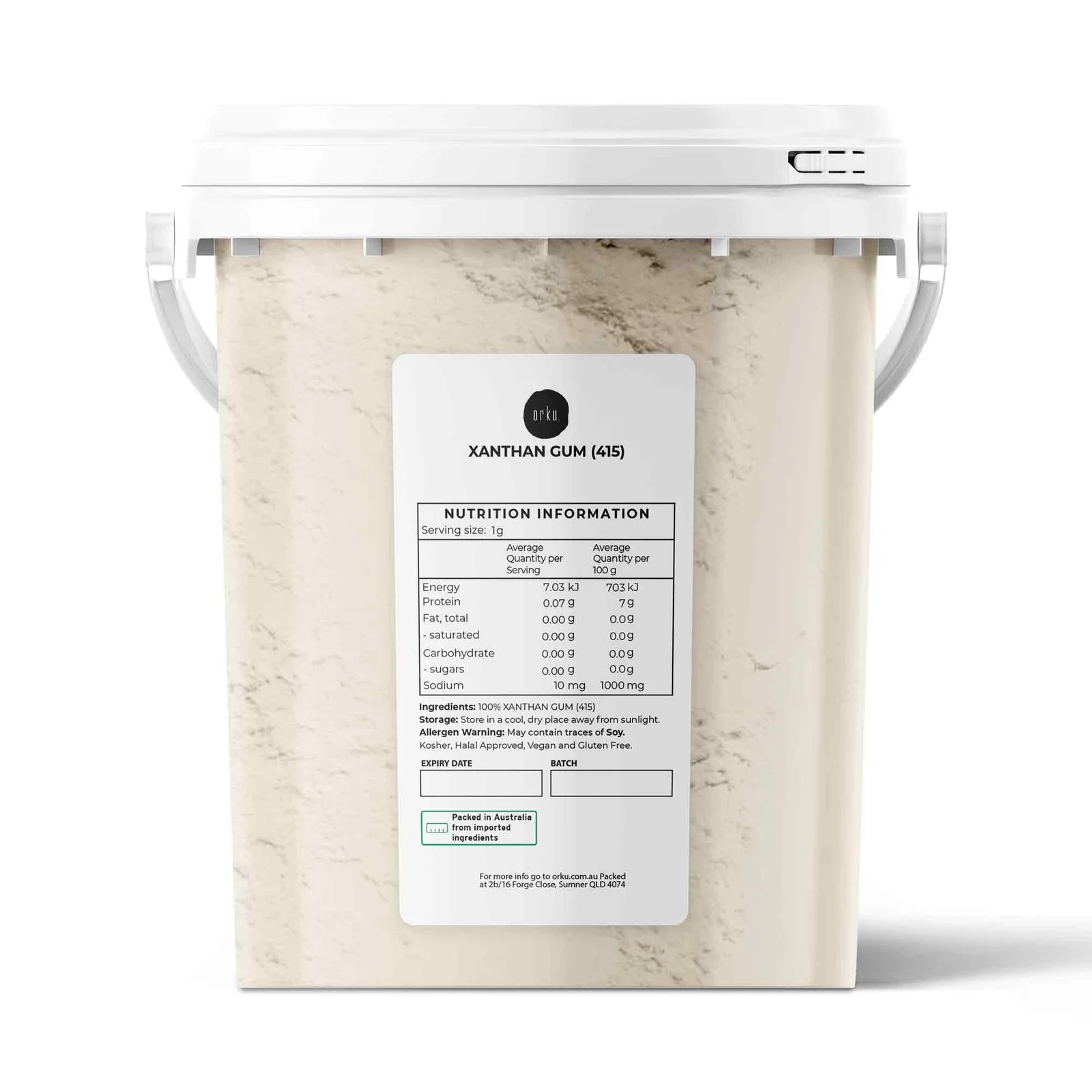 Orku 600g Xanthan Gum Thickener Pure Powder 200 Mesh FCC E415 Food Additive TUB