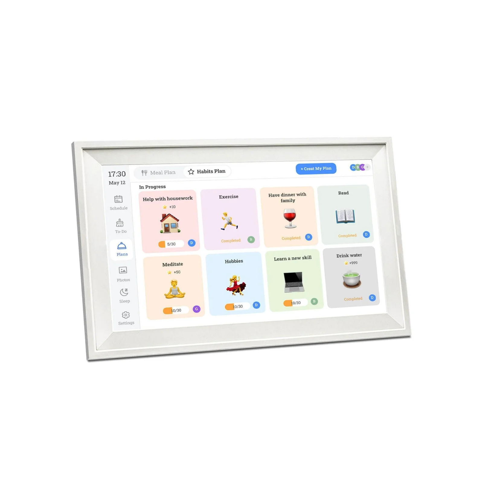 Kitchee Digital Calendar Smart Family Planner - 39.5cm Touchscreen Display White