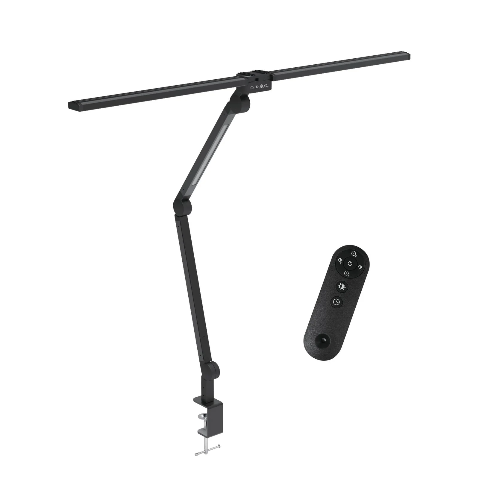 Kitchee Tri-Fold LED Desk Lamp with Clamp - Swinging Arm Eye-Care Dimmable Light