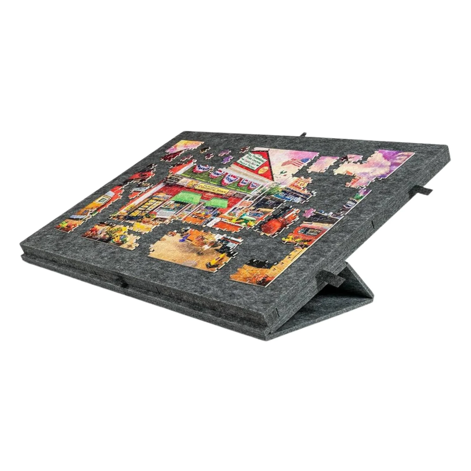 Social Hike Puzzle Board 2000 pcs - Felt Folding Portable Cover and Drawers Grey