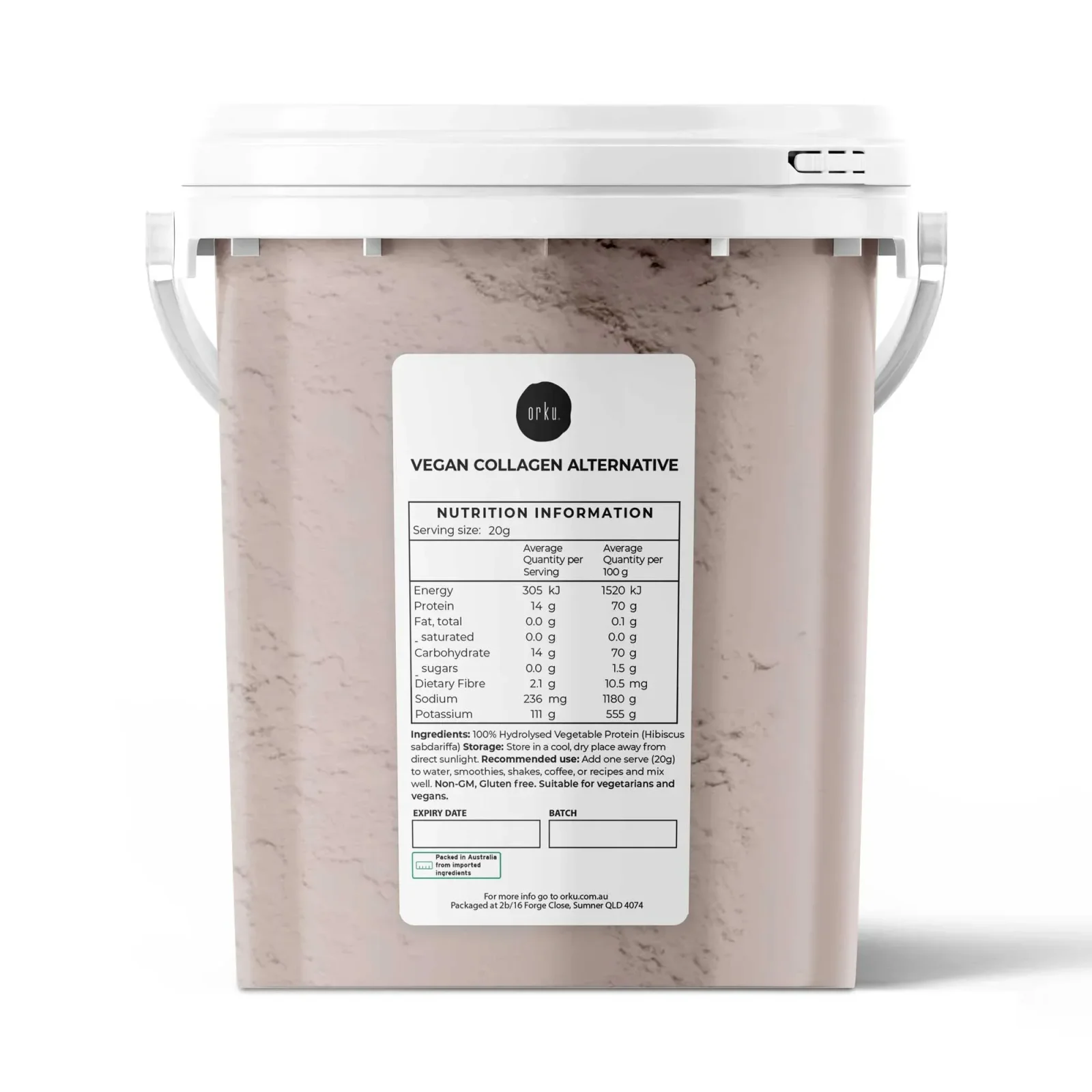 Orku 600g Vegan Collagen Plant Based Alternative Powder Hydrolysed Protein