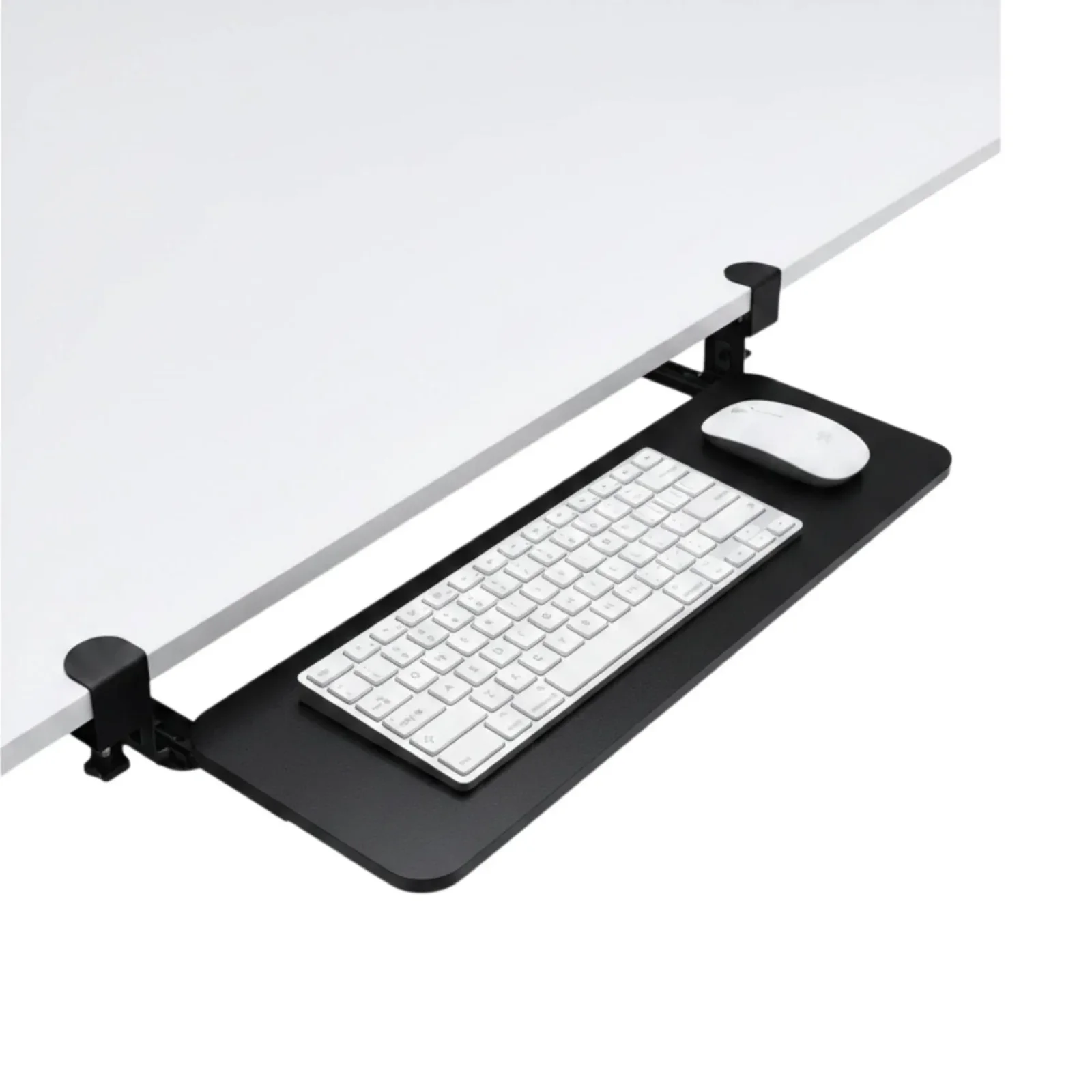 Tooleroo Computer Keyboard Tray Under Desk Clamp On Pull Out 65cm - Black