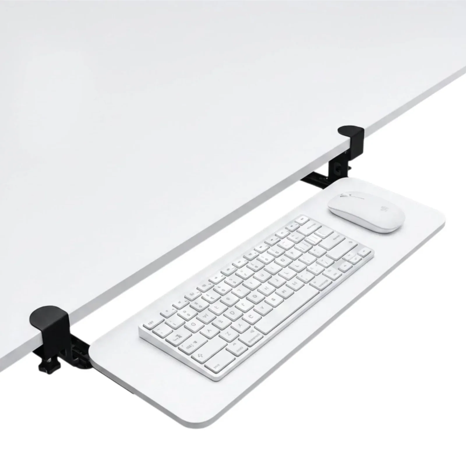 Tooleroo Computer Keyboard Tray Under Desk Clamp On Pull Out 65cm - White