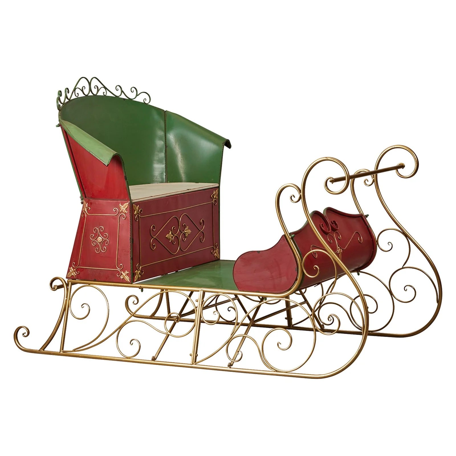 Christabelle Jumbo Life Size 210cm Rustic Christmas Sleigh Display Steel Art Christmas Decoration