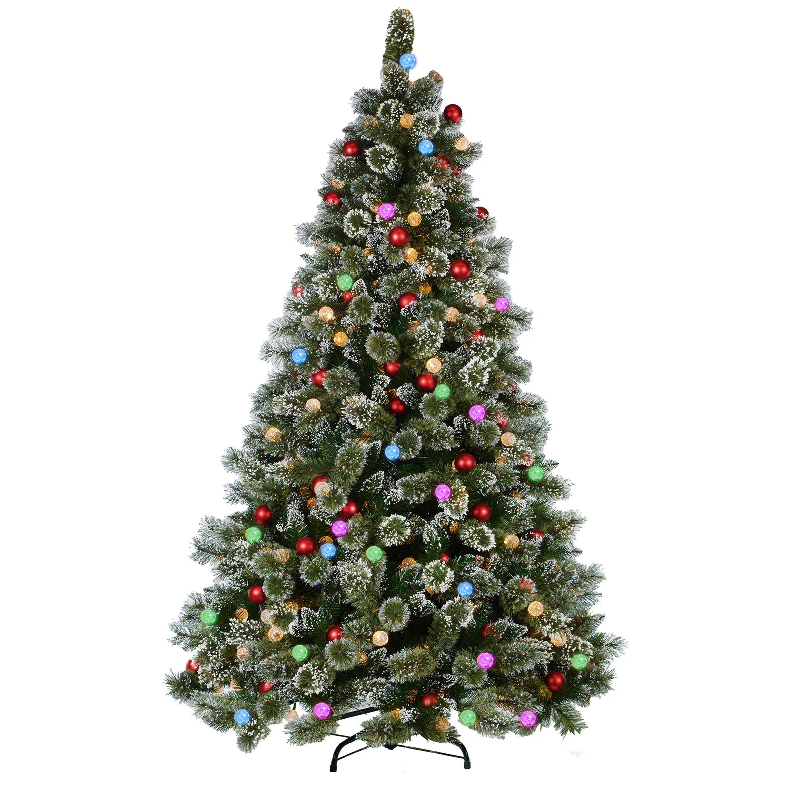 Christabelle Swishmas Snowy Bristle 2.7m Multicolour Pre-Lit Christmas Tree with 2870 Tips