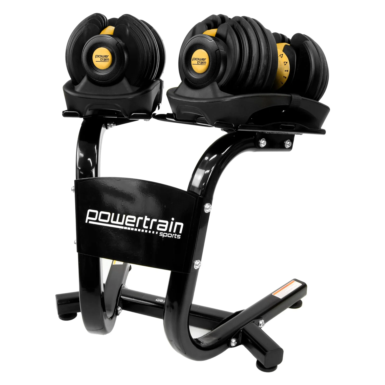 Powertrain  48KG Adjustable Dumbbell Set With Stand - Gold