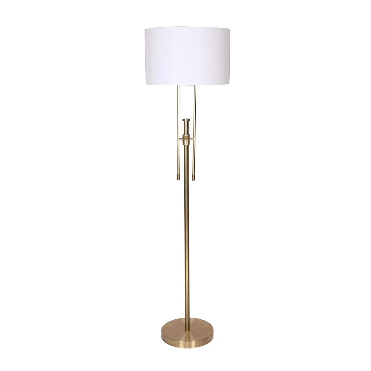Sarantino Brushed Gold Height-Adjustable Metal Floor Lamp