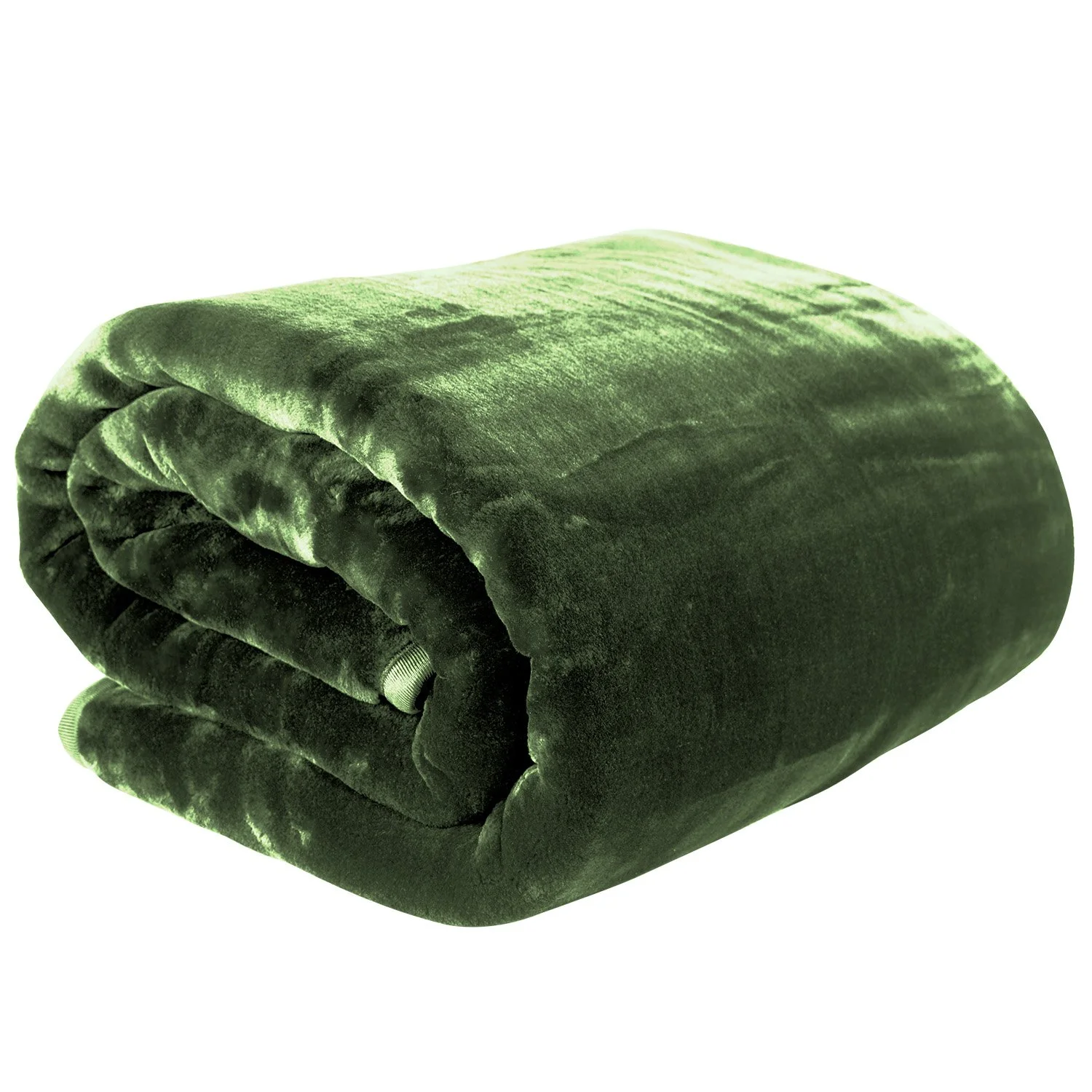Laura Hill 600gsm Faux Mink Blanket Queen Size Double-sided Throw Rug Large Super Luxurious Soft - Green