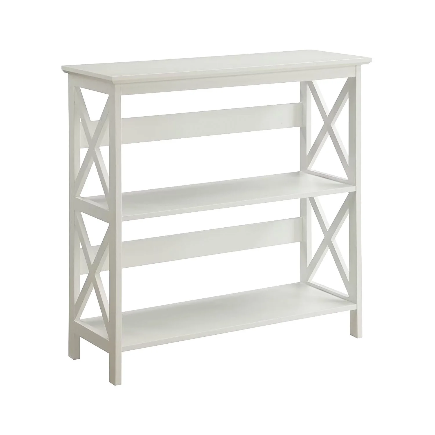 Sarantino Lucas 3-Tier Bookshelf Display Rack in White