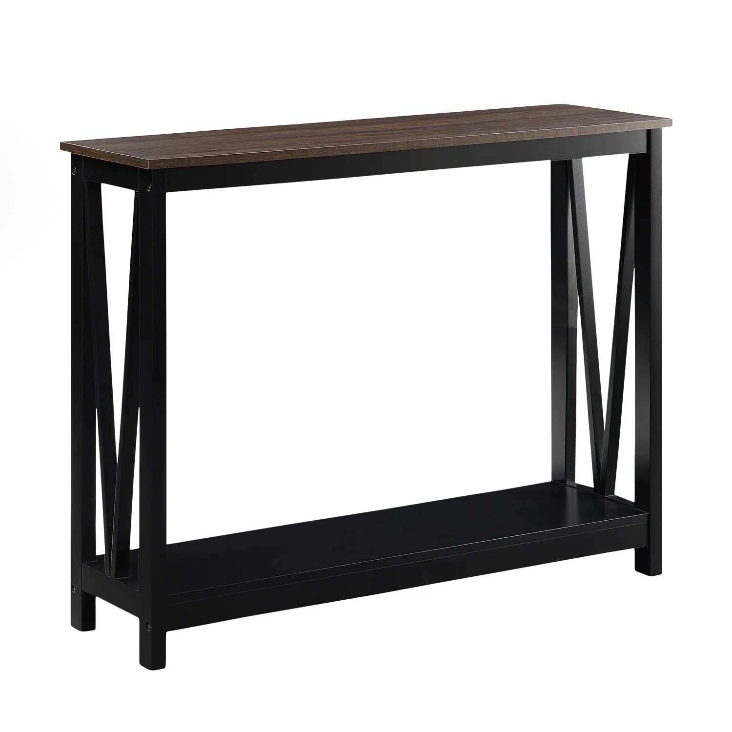 Sarantino Cielo 2-Tier Console Table Dark Walnut