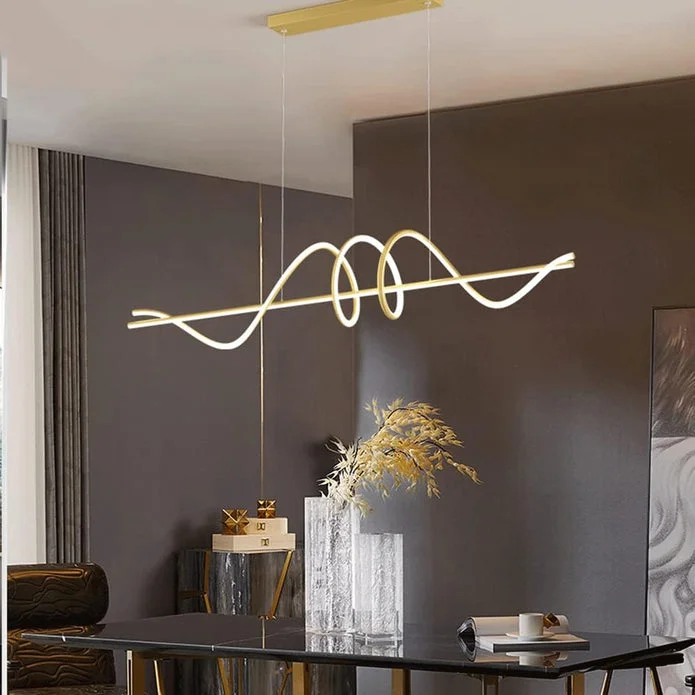 BAMDECOR A202 Modern LED Linear Pendant Lights with Dimmable LED 180cm-Gold