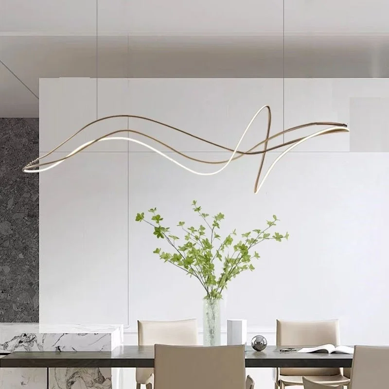 BAMDECOR A203 1.8m Modern minimalist pendant lights for home decoration ceiling pendant light (Gold)