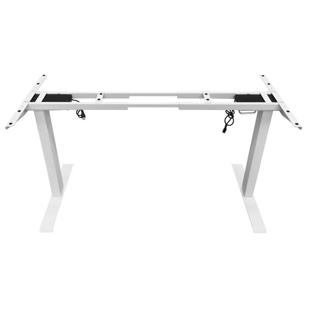 Standing Desk Height Adjustable Sit Stand Motorised Dual Motors Frame White Only