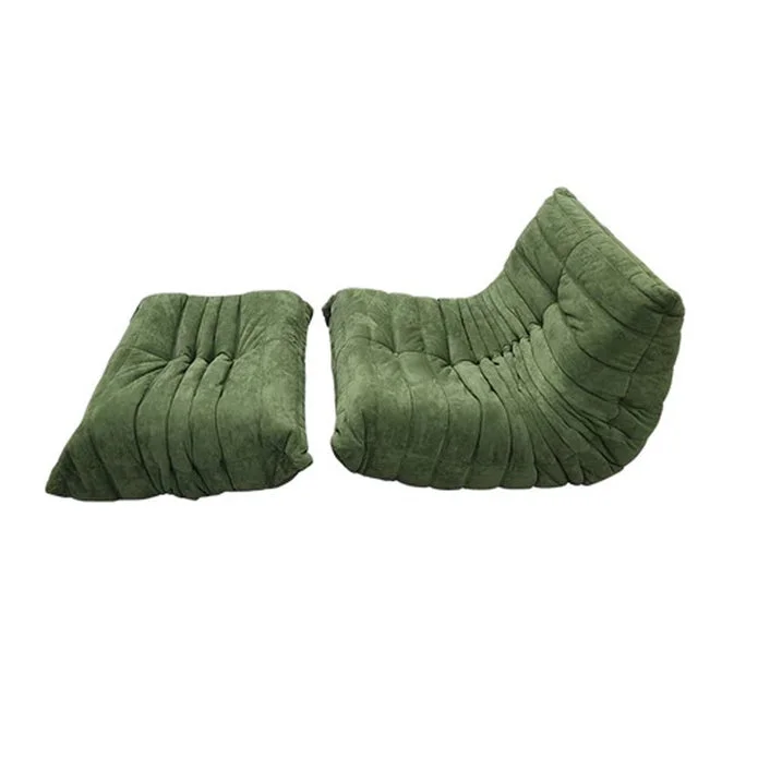 High Back Single Fireside Togo Sofa Chair Cozy Lounge Chair with Ottoman High Density Sponge Multiple Colors Comfortable and Durable (Green)
