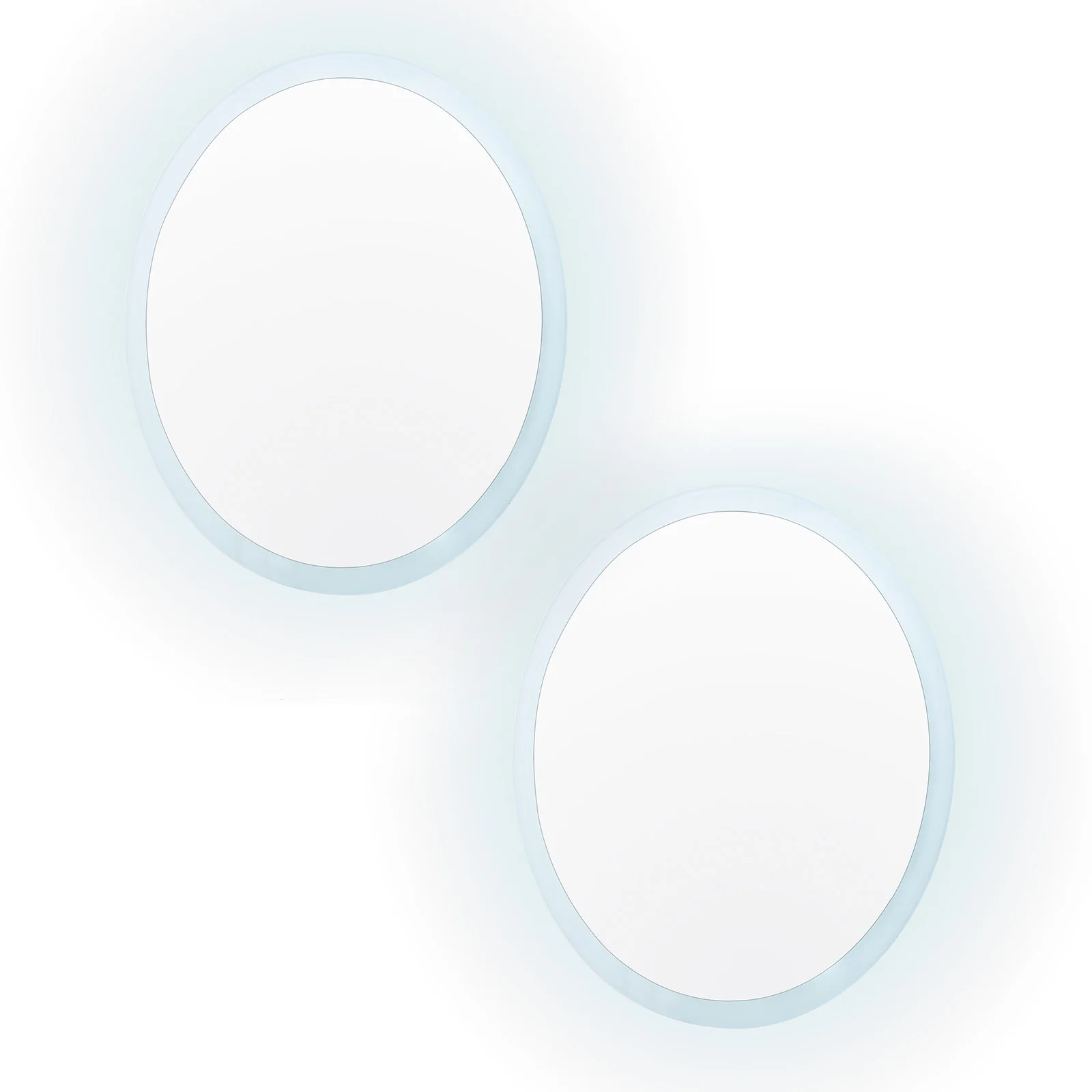 2 Set LED Wall Mirror Round Anti-Fog Bathroom 60cm