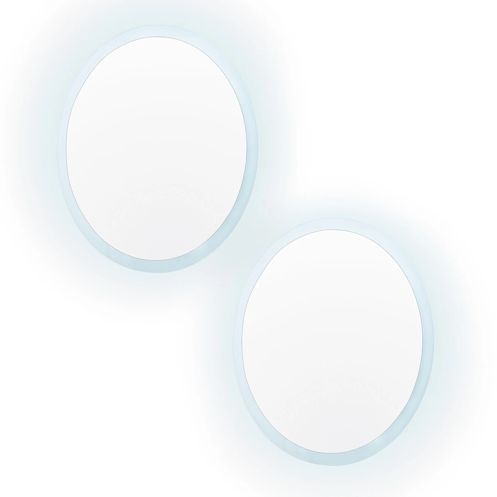 2 Set LED Wall Mirror Round Anti-Fog Bathroom 80cm