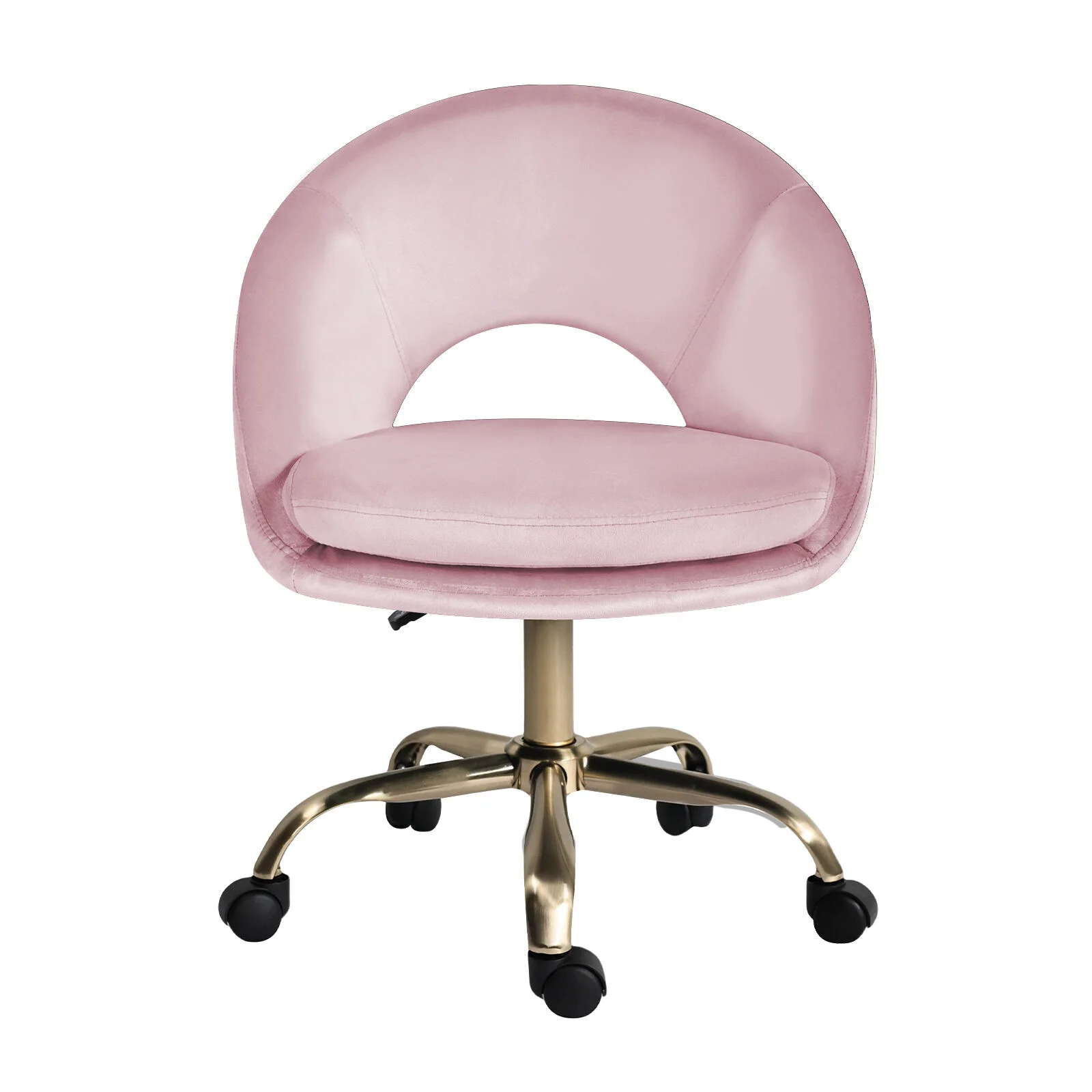 Office Desk Chair - Velvet Home Office Swivel Computer Seat COVE PINK