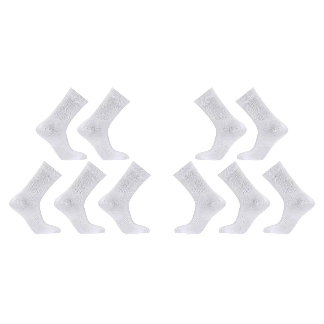 10X Rexy 3D Seamless Crew Socks Large Slim Breathable WHITE