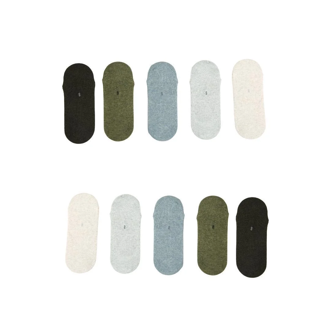 10X Rexy Daily No Show Ankle Socks Large Non-Slip Breathable MULTI COLOUR