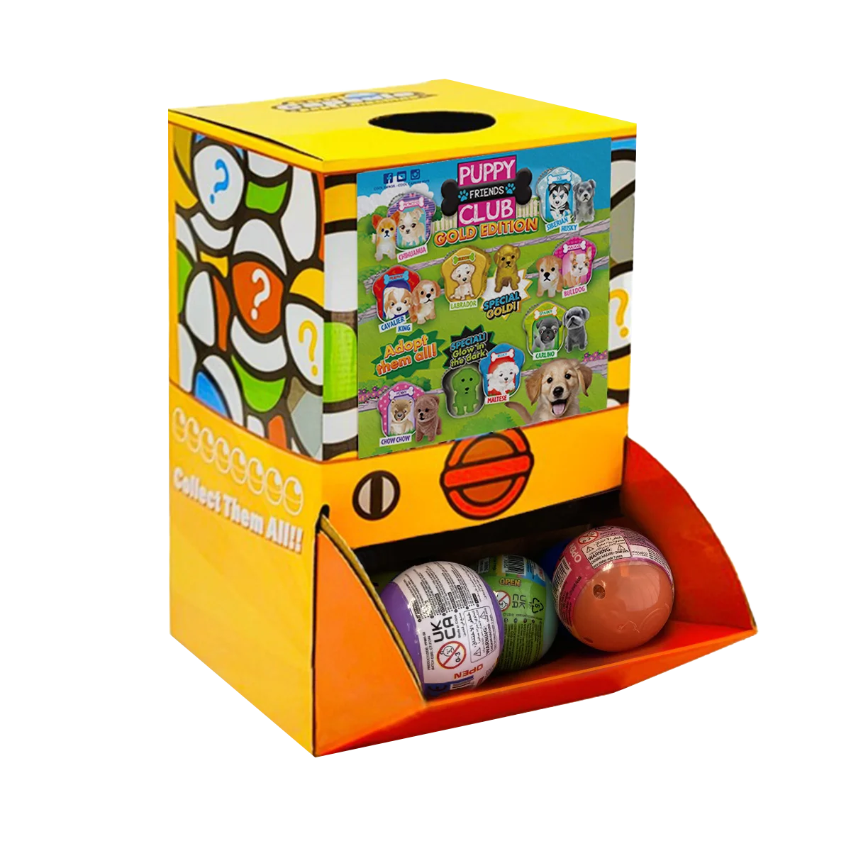 40X Puppy Club Gold Edition Dog Toy Capsule 50mm Collectible Gacha w Display Box