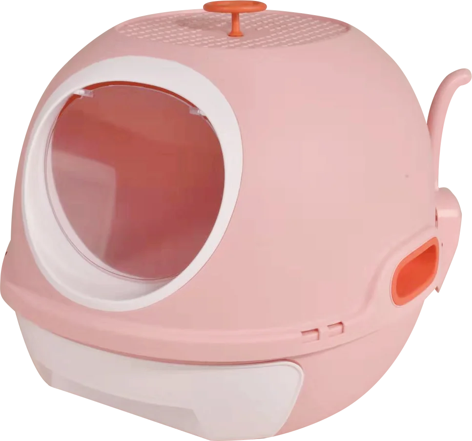 YES4PETS Hooded Cat Toilet Litter Box Tray House With Drawer and Scoop Pink