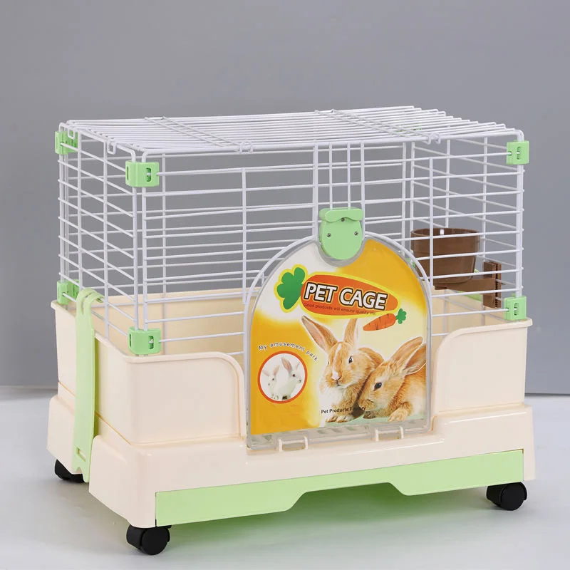 YES4PETS Small Green Pet Rabbit Cage Guinea Pig Crate Kennel With Potty Tray And Wheel
