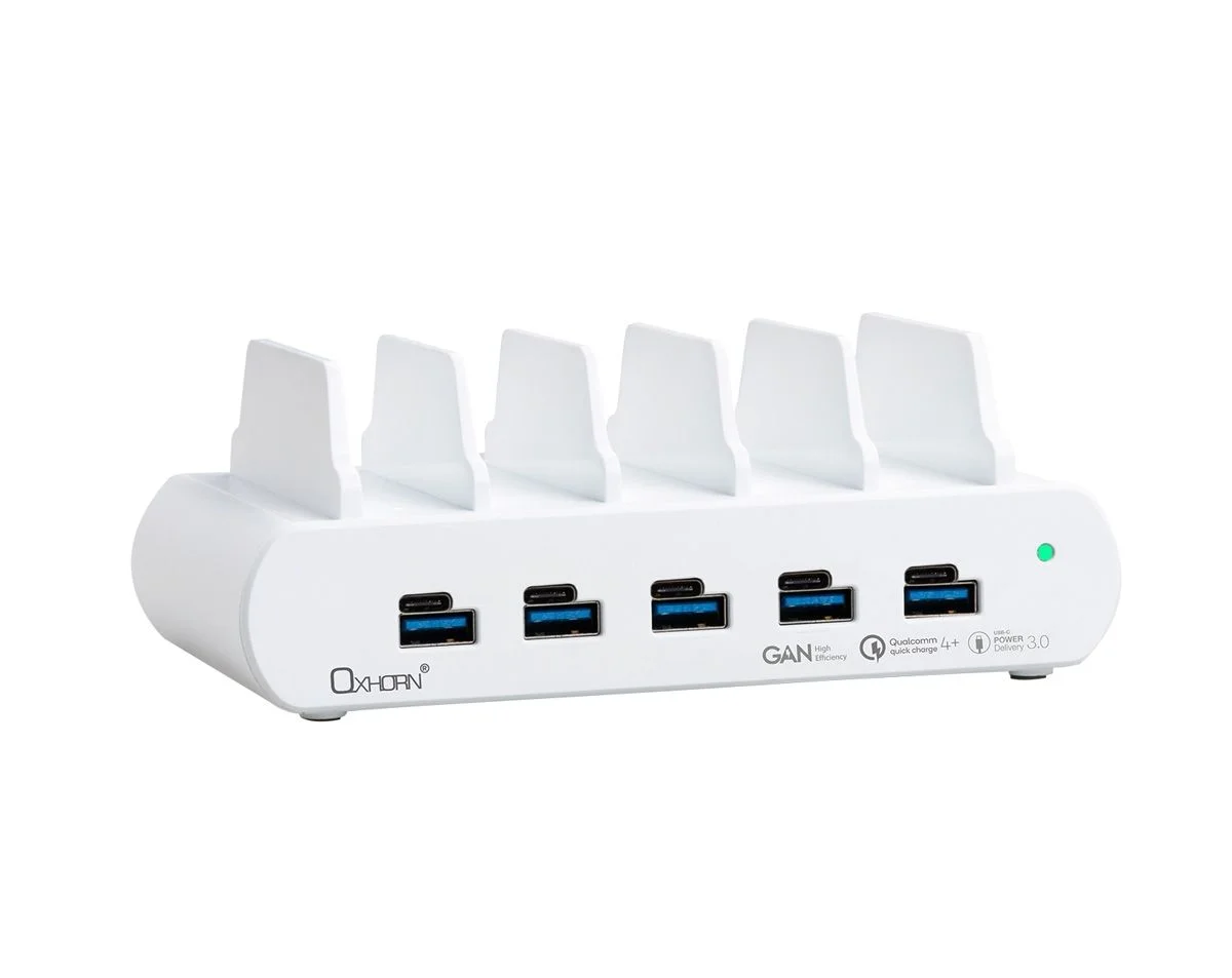 OXHORN NB-PD150D PD 150W 5-Port (5A+5C) Charging Dock with build-in rack