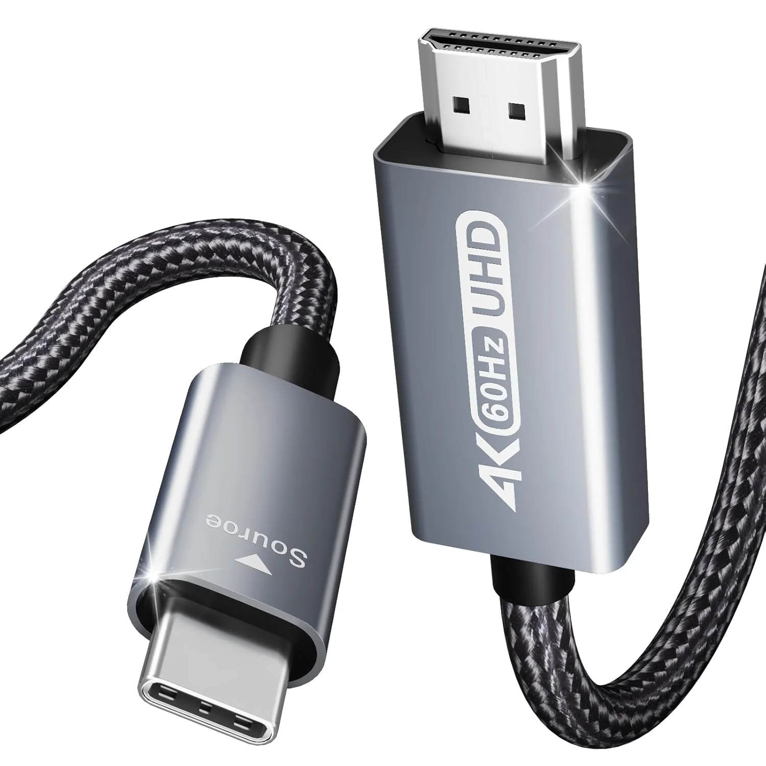 BENFEI 206GY-3F USB-C to HDMI 0.9M Cable 4K@60Hz, Aluminum Shell, Nylon Braided