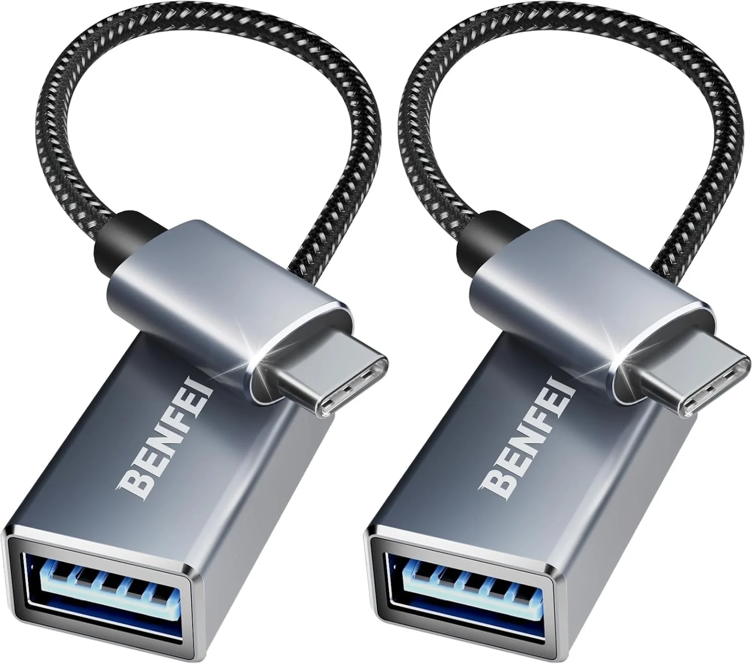 BENFEI 262GY-2P USB 3.0 USB-C to USB-A Adapter (2-pack)