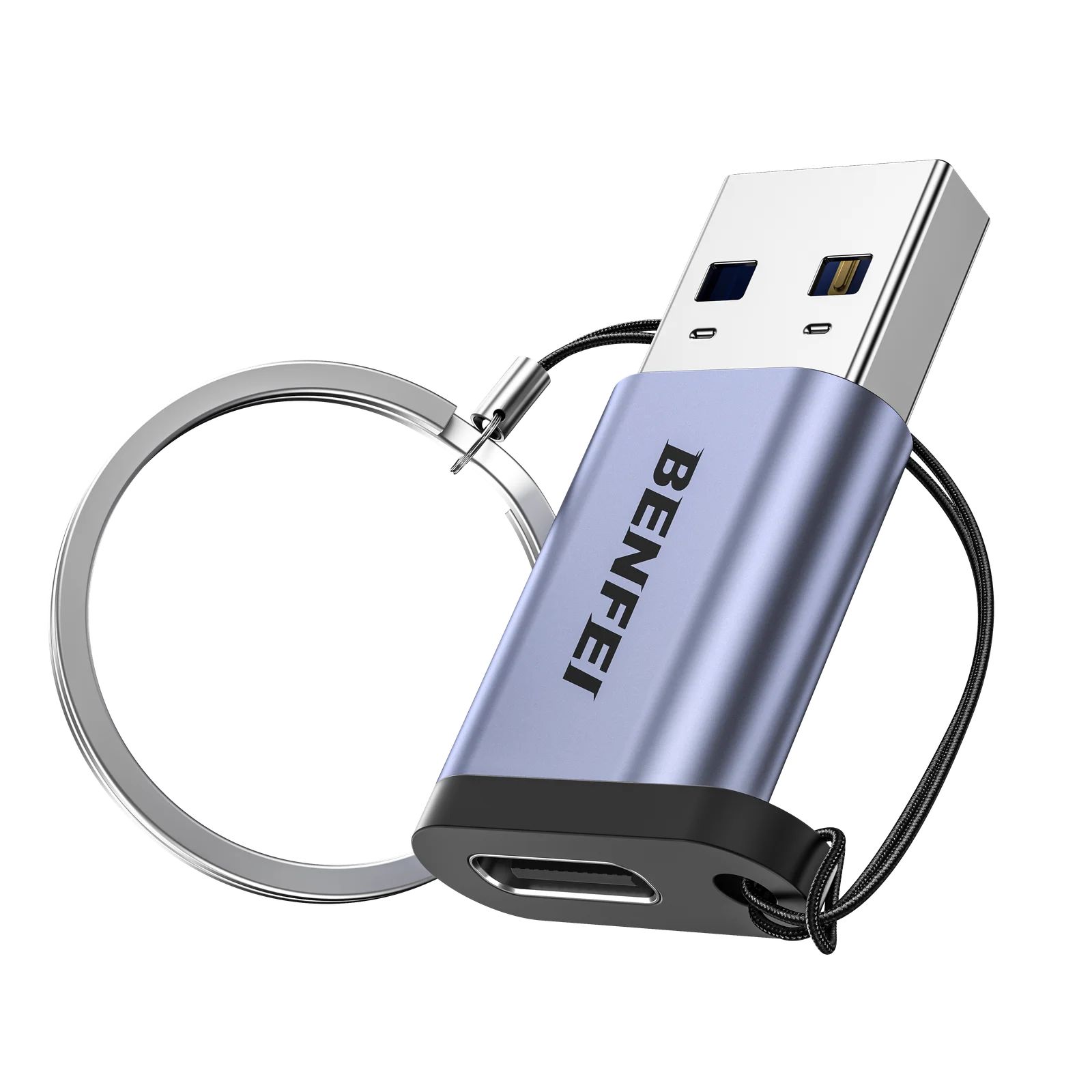 BENFEI 407GY USB Type-A to USB-C Adapter Male to Female Supporting 5V 3A Charging and 10Gbps Data Transmit