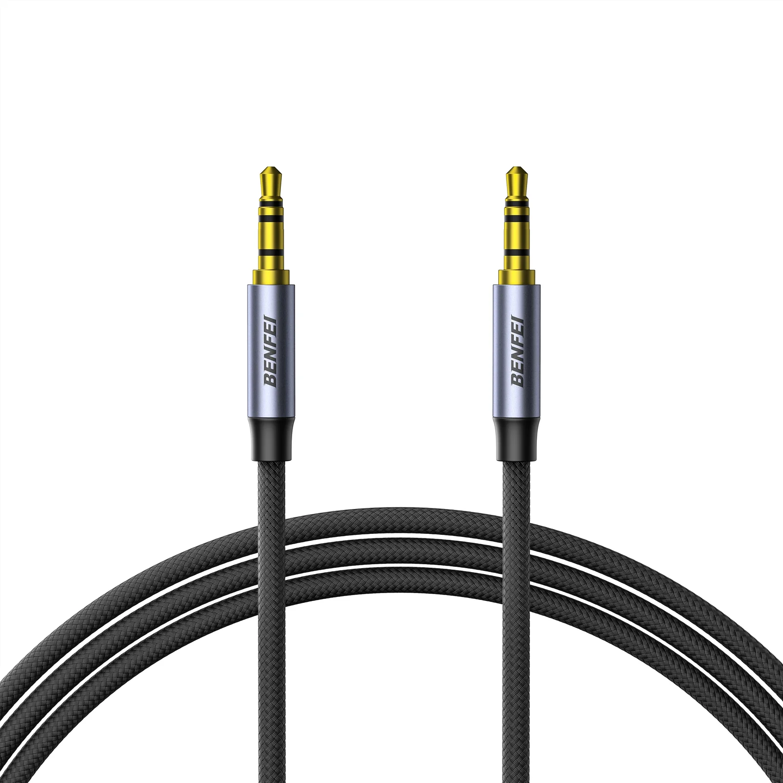 BENFEI 427GY 1M 3.5mm TRRS Male to Male Audio Cable, 4-Pole Stereo Mic Aux Cable, Nylon Braided Headphone Jack Cord