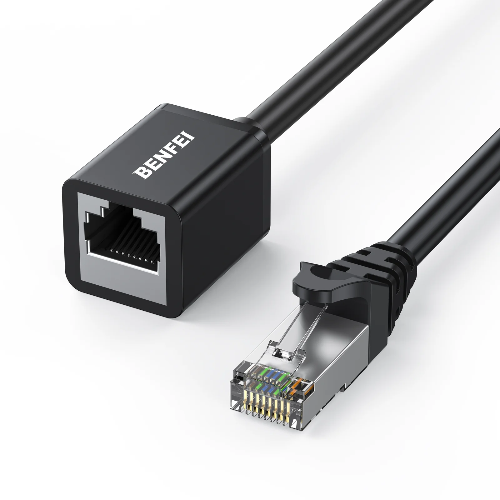 BENFEI 435BK-1M RJ45 Extension Male/Female Patch cords Cat6 1000Mbps 1M