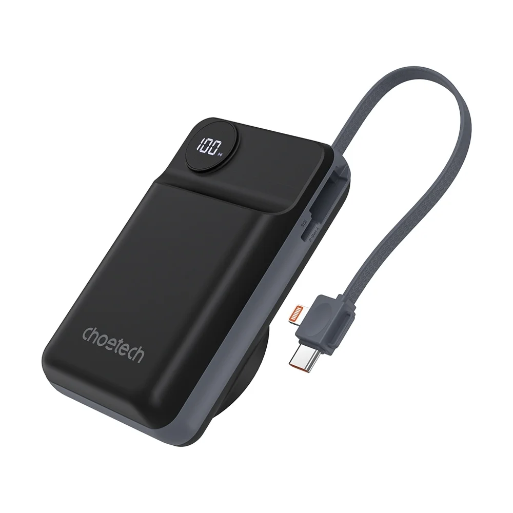 CHOETECH B696-BK 20000mAh 22.5W USB-A + USB-C x 2 + MagLeap Wireless Charge Power Bank Black