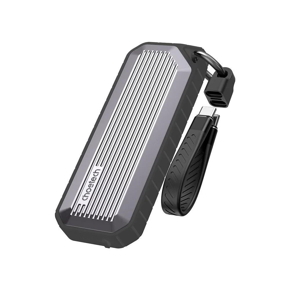 CHOETECH MSE004-GY USB3.2 Chips M.2 NVME / SATA SSD Protocol 10Gbps Transfer Speed Enclosure with IP65 water-Proof and Dust -Proof (Support 8TB Max)