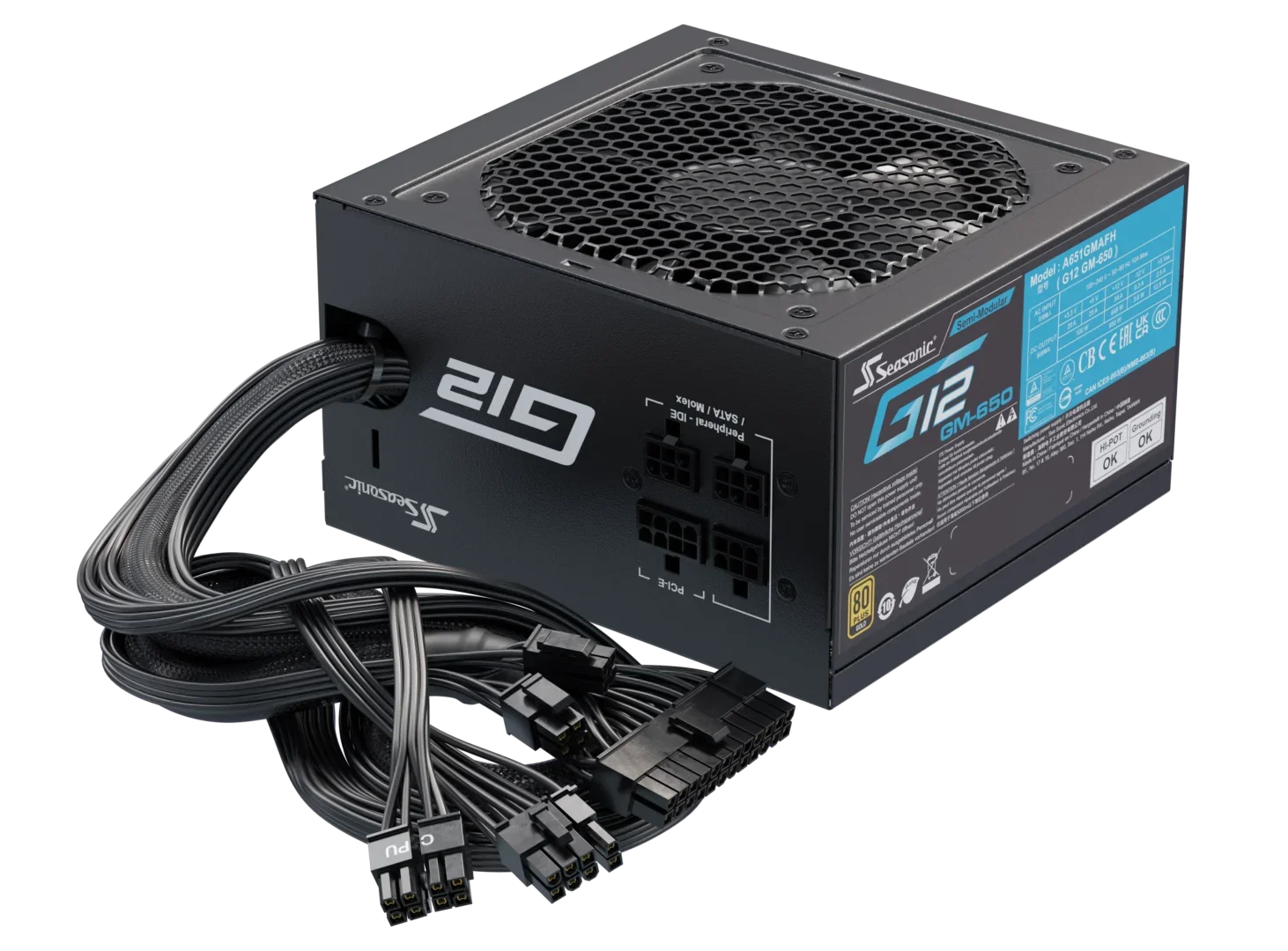 Seasonic 650W G12 V1.5 GM-650 Semi-Modular 80 PLUS Gold ATX PSU