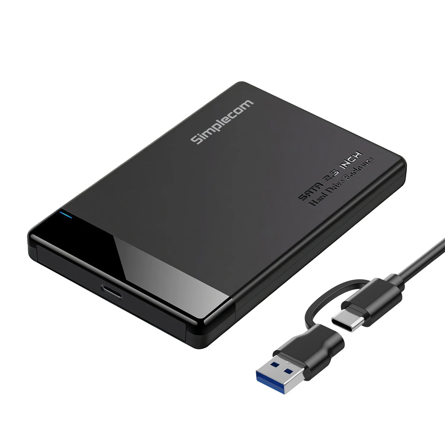 Simplecom SE109 Tool-free 2.5" SATA HDD SSD to USB-C Enclosure USB 3.2 Gen 1