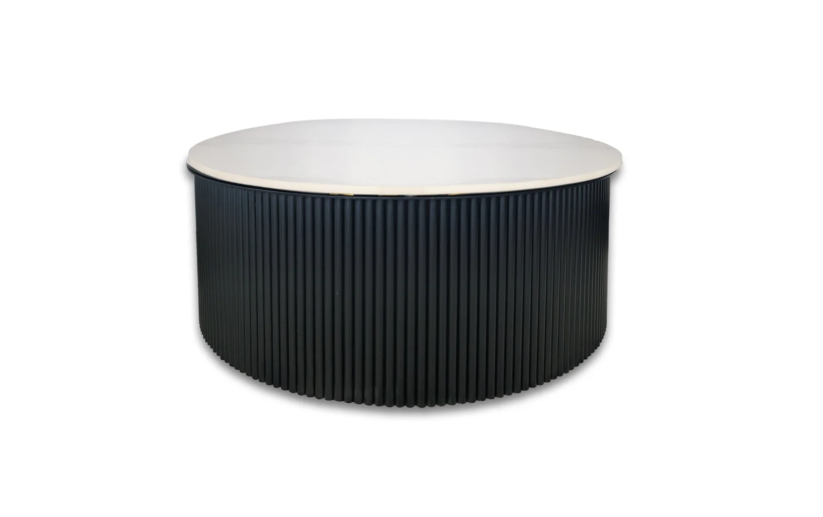 Ripple Black Coffee Table - White Marble