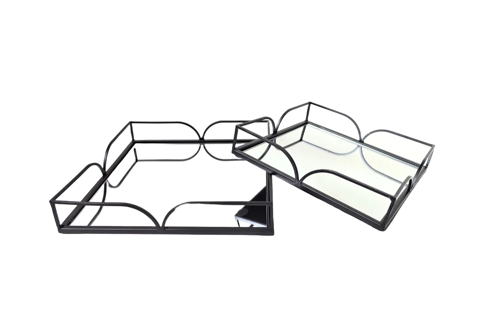 Willow Square Tray - Set of 2 - Black