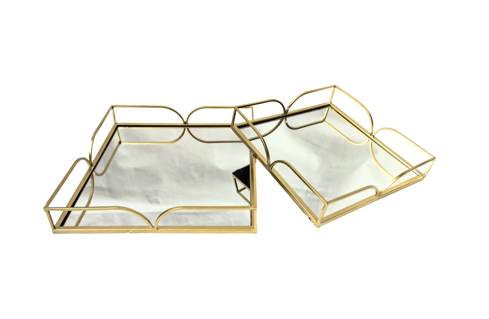 Willow Square Tray - Set of 2 - Gold