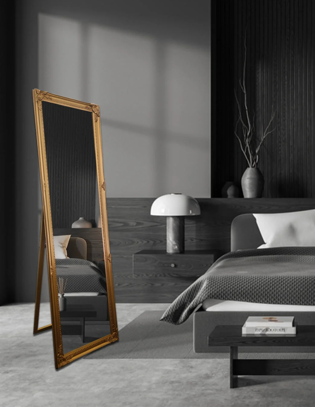 French Provincial Ornate Mirror - Gold - Free Standing 50cm x 170cm