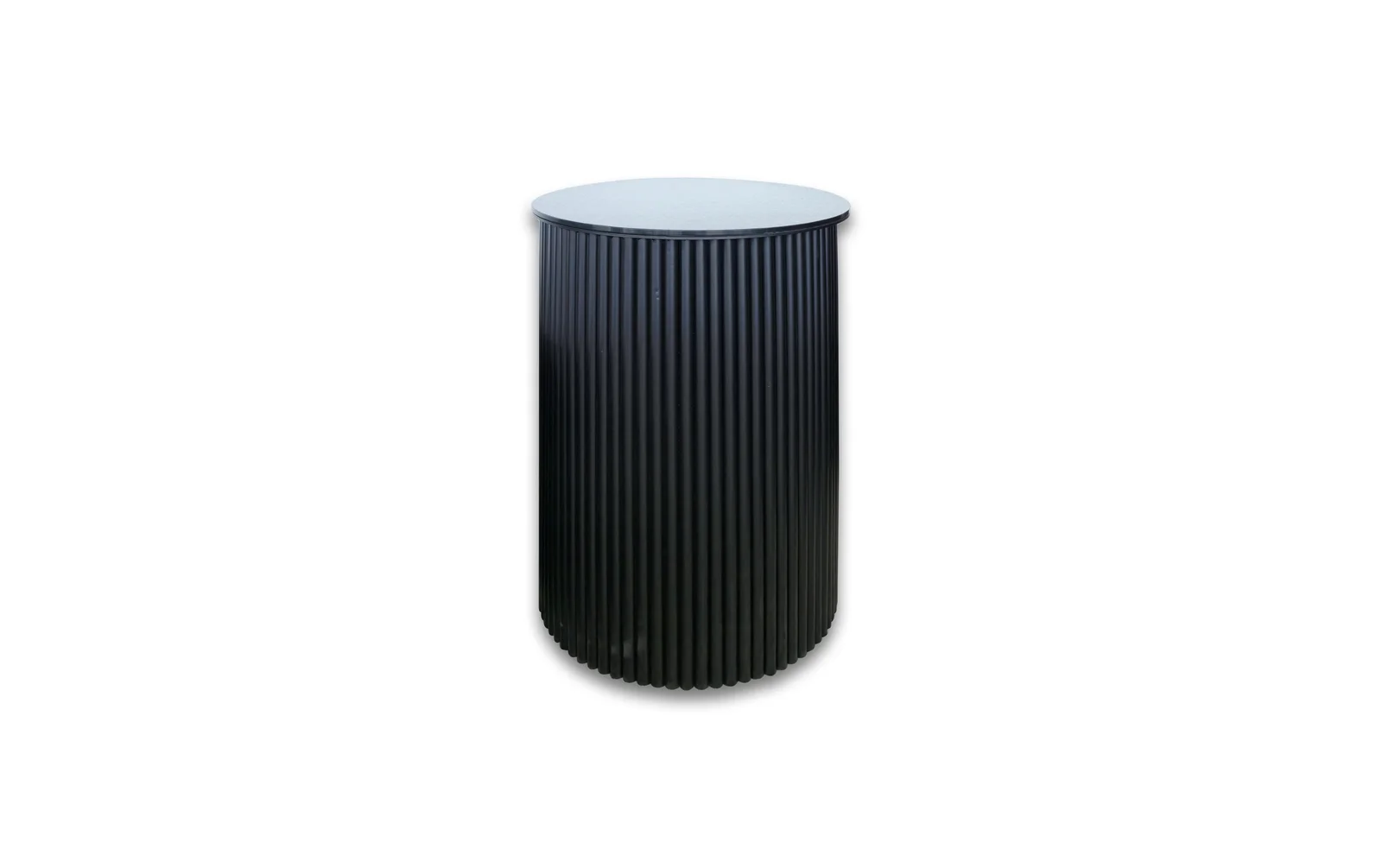 Ripple White Side Table - Black Marble