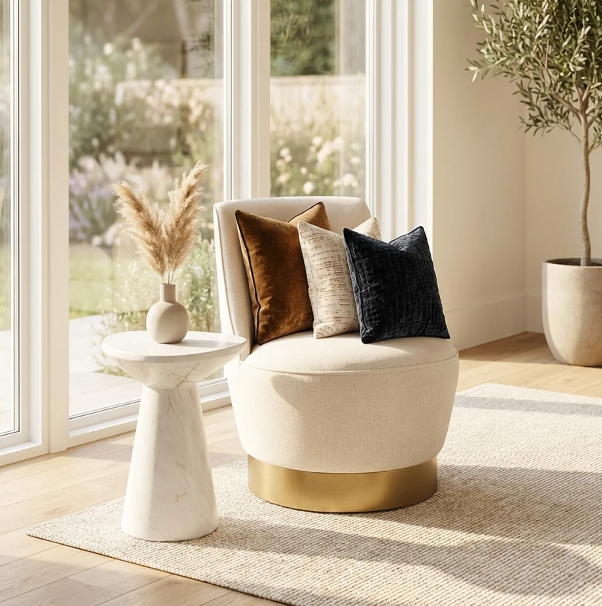 Interior Ave - Chateau Swivel Accent Chair - Vanilla Oat