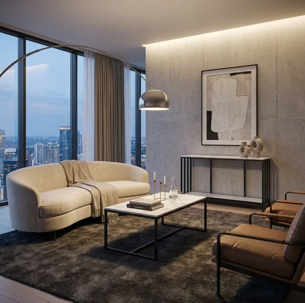 Interior Ave - Monaco Rectangle Coffee Table - White Marble Stone